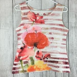 White Floral Tank Top Size L